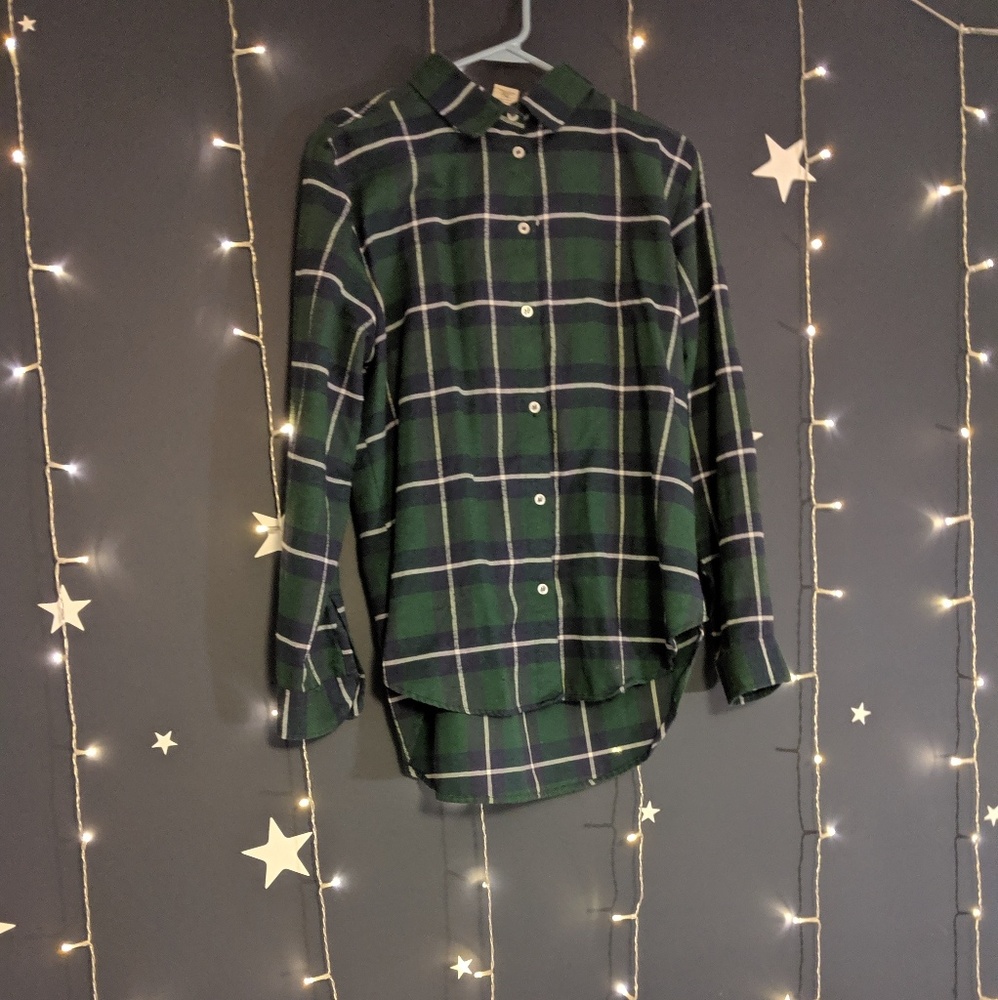 A soft black and green flannel